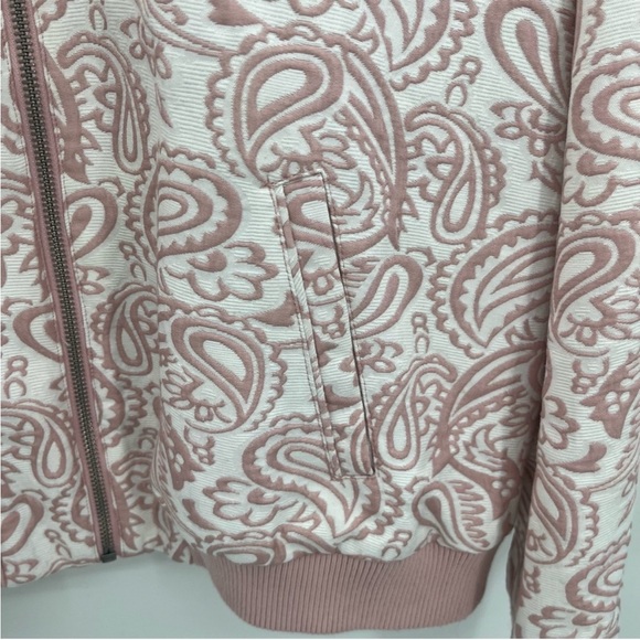 Victoria Beckham for Target cream pink paisley zip bomber varsity jacket - Picture 6 of 11
